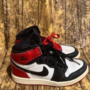 Nike Kids Red Black White High-Top Sneakers